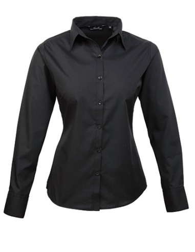 PRE-PR300-Womens Poplin Long Sleeve Blouse
